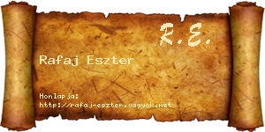 Rafaj Eszter névjegykártya